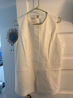 Marshalls Cream Sleeveless Button Vest